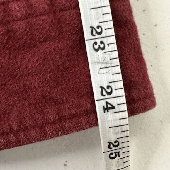 LL Bean Chamois Shirt Jacket Men's L Burgundy Long Sleeve Shacket Button up - Picture 8 of 11